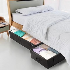 4 Pack Black Under Bed Clothes Toy Storage Containers Closet Space Saver