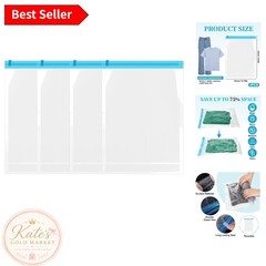 4 Roll-Up Compression Bags 19×14″ – No Pump Needed for Effortless Travel