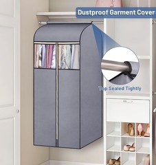 54” Hanging Garment Bags for Closet Storage Sealed Completely Jackets Coats …