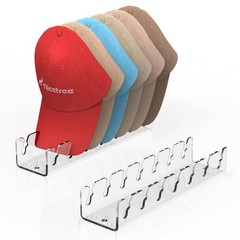 Hat Organizer for Baseball Caps, 2 Pcs No Install Acrylic Hat Racks for 14 Ba…