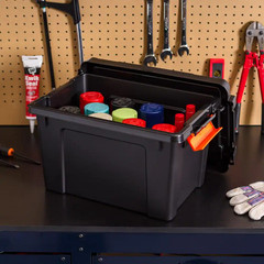 5 Gal. Heavy-Duty Stackable Storage Tote (Set of 4)