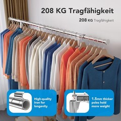 Flexible Mobile Coat Rack with Bottom Rack and Adjustable Heights