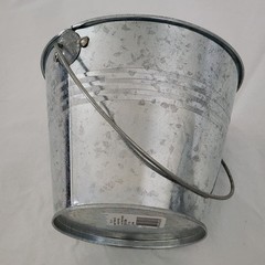 Lot 3 Silver Metal Bucket Pail Handle Tin 4.5 x 5.5″ Embossed Flowers Galvanized