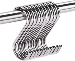 Stainless Steel S Hooks – Pack of 10, 3 Inches, 4mm Diameter, 50lbs Load Capa…