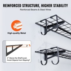 VEVOR 2PCS 4×1 ft Garage Storage Rack Shelving Heavy Duty Wall Mounted Shelving