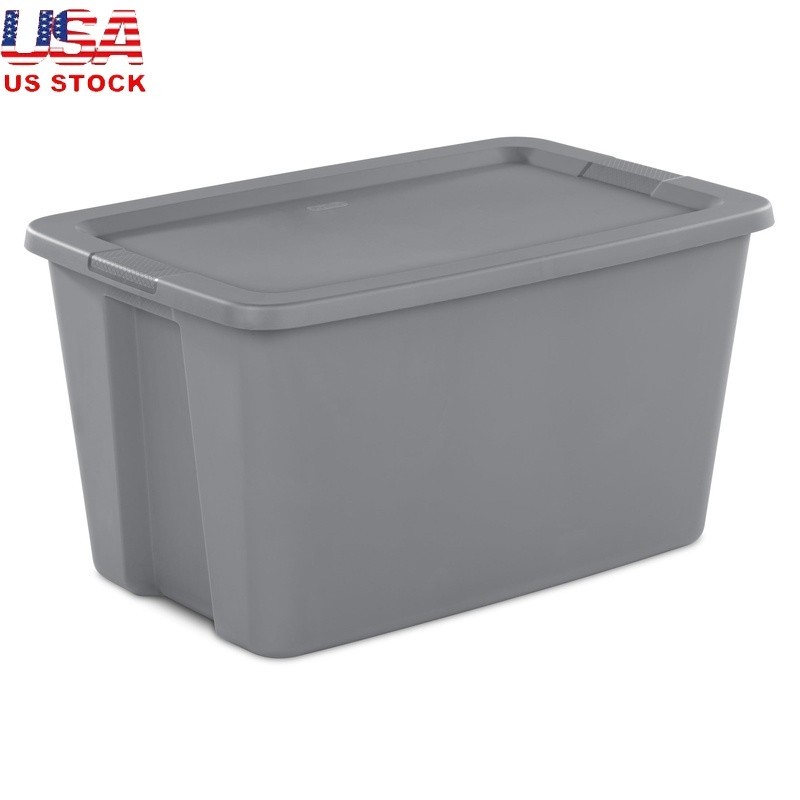30 Gallon Stackable Storage Bin W/ Snap-on Lid Integrated Handles Organization