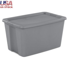 30 Gallon Stackable Storage Bin W/ Snap-on Lid Integrated Handles Organization