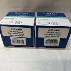 2 Pack Gatco 4055A Elevate Double Robe Hook, Chrome Fine Bathware