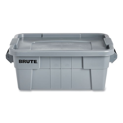 Rubbermaid Commercial BRUTE Tote with Lid, 14 gal, 27.5″ x 16.75″ x 10.75″, Gray