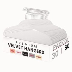 Velvet Hangers Flocked Clothes Heavy Duty Premium Non-Slip Hangers (30/50 Pack)