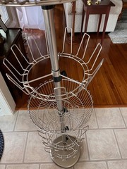 Revolving SHOE TREE Floor to Ceiling 36 Pair + Basket Footwear Carousel Storage