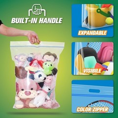 Pack of 3 Heavy-Duty Resealable Storage Bags – 25 Gallon, Easy Transport