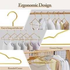 Metal Wire Clothes Hangers Bulk 30 Pack with Notches for Standard Size Coats,…
