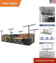 4X8FT Overhead Garage Storage Rack, 26″-40″ Height Adjustable Garage Ceiling …