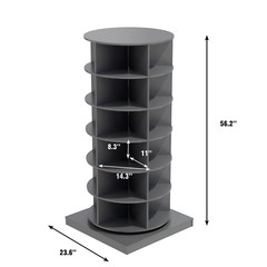 6 Tier Rotating Shoe Rack Tower 360° Spinning Shoe Display Carousel