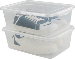 Set of 4 Stackable Clear Plastic Storage Bins with Latching Lid – 14 Quart