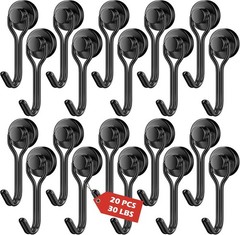 20 Pack Black Magnetic Hooks Heavy Duty 30lb Strong Magnets for Cruise Cabin