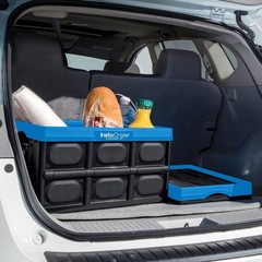 Greenmade Instacrate 12-Gallon Collapsible Plastic Storage Bin Black Blue