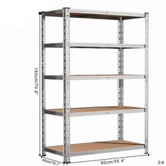 Heavy Duty Metal Storage Rack 5-Tier Adjustable Shelving Unit, Garage or Warehou