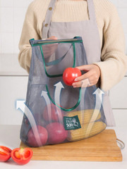 1pc Double-Layer Mesh Hanging Bag – Reusable Storage for Fruits & Vegetables-NEW