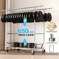 HOKEEPER Clothes Rack Heavy Duty Clothing Rack Load 650 LBS Collapsible Garment
