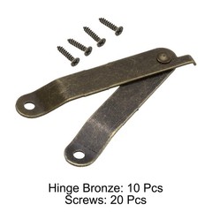 10pcs Lid Folding Support Hinges Bronze(Folded L 2.7″/68mm Plate W 0.4″/11mm)