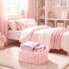 Pink Plush Storage Baskets – 3 Pack for Toys, Blankets & Room Decor, 14×10 Inch