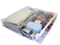 1-Pack Heavy Duty Vinyl Zippered Closet Square Storage Bags Clear 23″ x 23″ x 4″