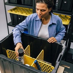 ORGANIZE-IT! 6 Slot Tote Dividers for 27 Gal Storage Containers, Yellow, 8 Pack