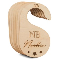 Baby Closet Dividers, Set of 7 Clothes Single Sided, Natural Wood