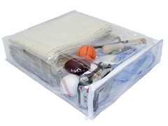 Heavy Duty Vinyl Zippered Closet Storage Bags (Clear) 15″ x 18″ x 4″ 4-Pack
