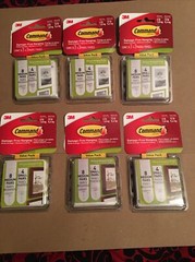 6 packs of command 3M 8 medium pairs & 4 small pairs 18”x24” 4 lb- 12 lb Sticker