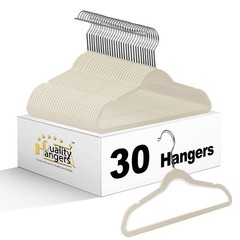 Quality Kids Plastic 30 Pack Non Velvet Non-Flocked Thin 13.78 inch, Ivory