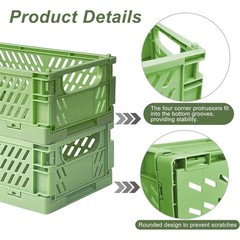 6 Pack Mini Foldable Small Plastic Baskets for Organizing and