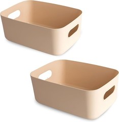 2-Pack Plastic Storage Bins, Small Storage Baskets, Organizers for Home &
