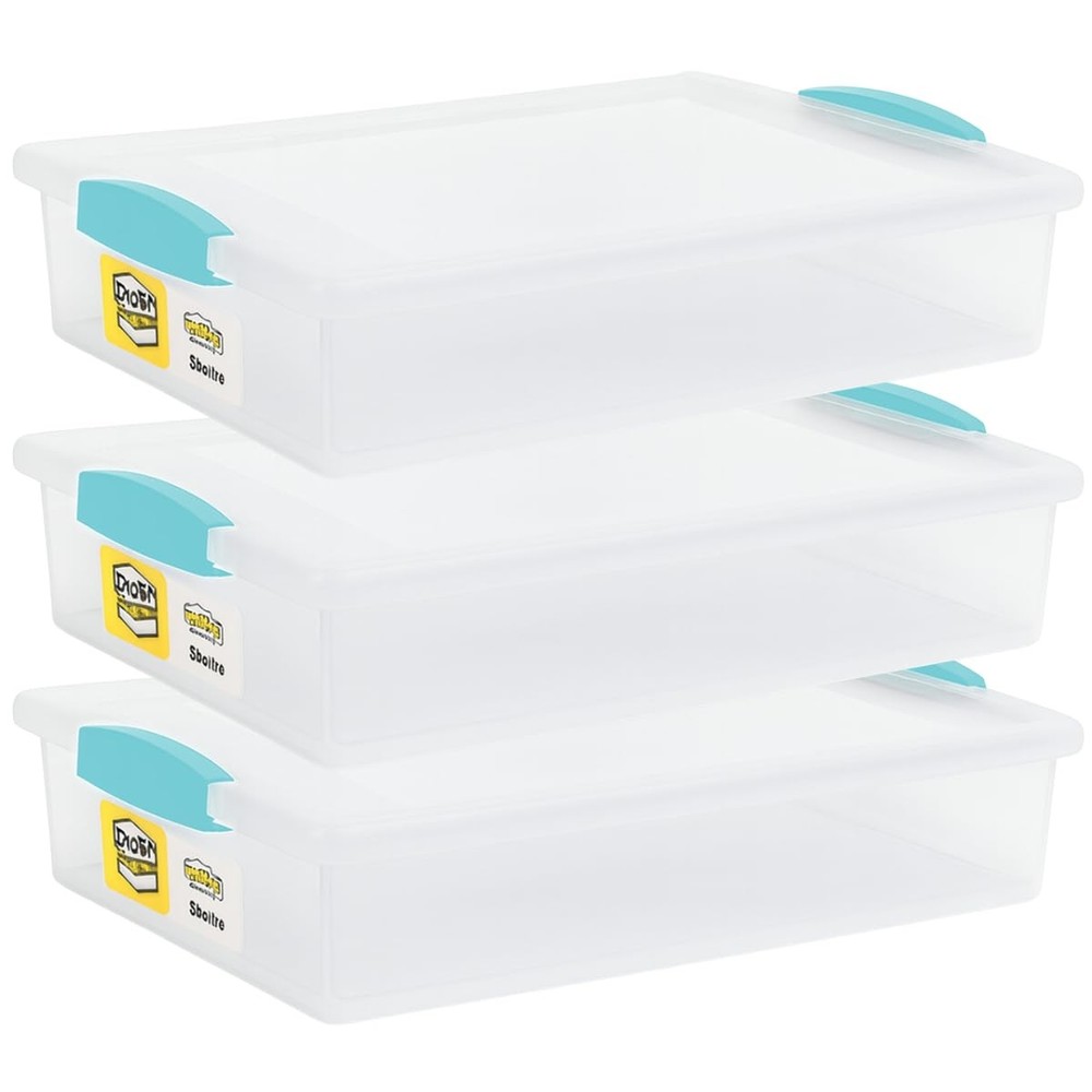 Tribello Plastic Storage Containers Lids For Organizing 6 Quarts – Large – 14 X