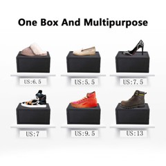 4-12Pcs Clear Plastic Shoe Storage Boxes Black&White Stackable Sneaker Organizer