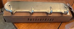NIB POTTERY BARN Pewter Wall Bar with 4 Hooks- Traditional Look – 10″ Long