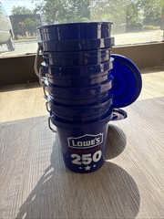 5 Pack Lowes Celebrates 250 USA Mini Blue Bucket w/ Lid Stackable American 🇺🇸