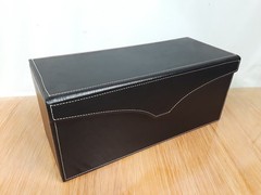 Faux Leather Storage Box Lidded Magnet Closure Red Velvet Inside 14x6x6