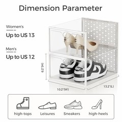 Pinkpum 15 Pack X-Large Shoe Storage Boxes Fit US Size 12, Sneakerheads White