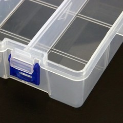 Clear Plastic ContainerBox with Tray- 8Compartments:9×6.25×2.25 in.