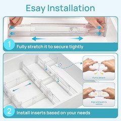 Drawer Dividers Adjustable Expandable Plastic Organizer Separator for Flatware