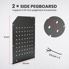 2-in-1 Power Tool Organizer Wall Mount, 3-Layer Tool Rack, Black