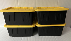 FOUR Lowe’s Teeny Tiny Totes–Mini Storage Containers with Lids–4.8″ x 2.4″ New