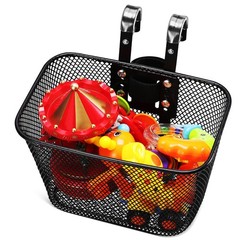 1 Set Durable Metal Bicycle Basket Front Mount for Bike Universal Fit Black
