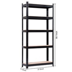 5-Tier Heavy Duty Metal Shelving 59 in Racking Storage Unit Warehouse Shed Rack