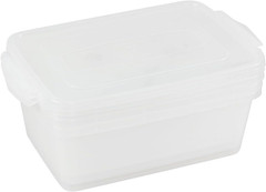 3 Pack 6.5 Quart Clear Lidded Storage Bins for Dough Proofing and Organizing