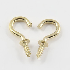 100Pieces 1/2Inch Mini Cup Hooks Ceiling Hooks, Brass Screw-In Hooks for Hanging