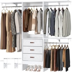 5FT Small Closet System with 3 Fabric Drawers 60 Inches Walk In Closet Organizer
